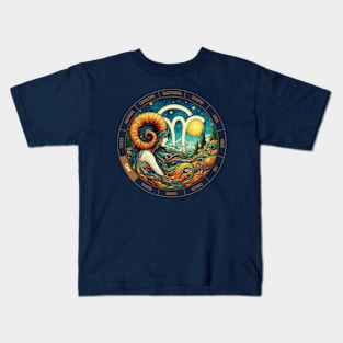 ZODIAC Aries - Astrological ARIRS - ARIRS - ZODIAC sign - Van Gogh style - 7 Kids T-Shirt